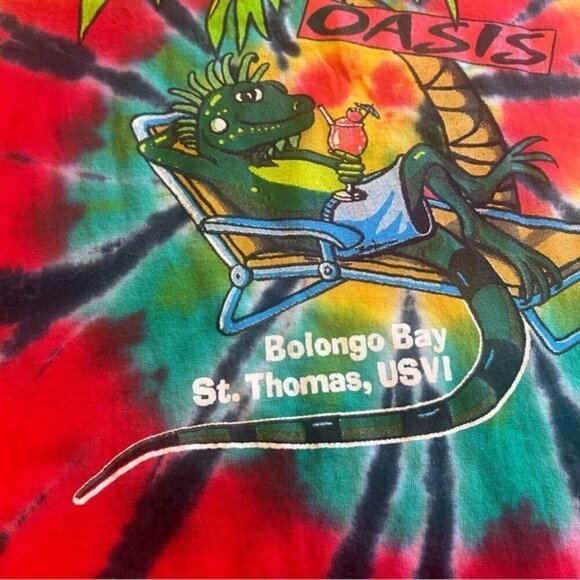 Iggie's Oasis, Bolongo Bay, St. Thomas USVI, tie dye unisex crewneck tee Medium - Picture 8 of 15